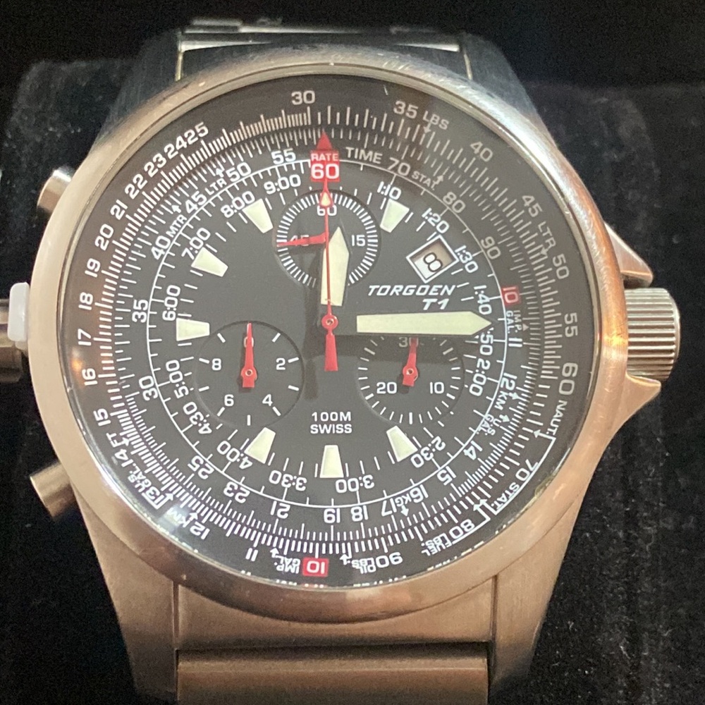 Torgoen T1 Pilots watch multi functional Chronograph .